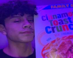 He likes to eat Cinnamon Toast Crunch cereals in his breakfast.